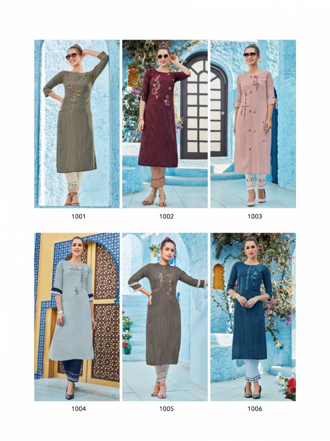 Syasii Fashion Glamour Latest Fancy Designer Viscose Rayon Kurti With Bottom Collection
